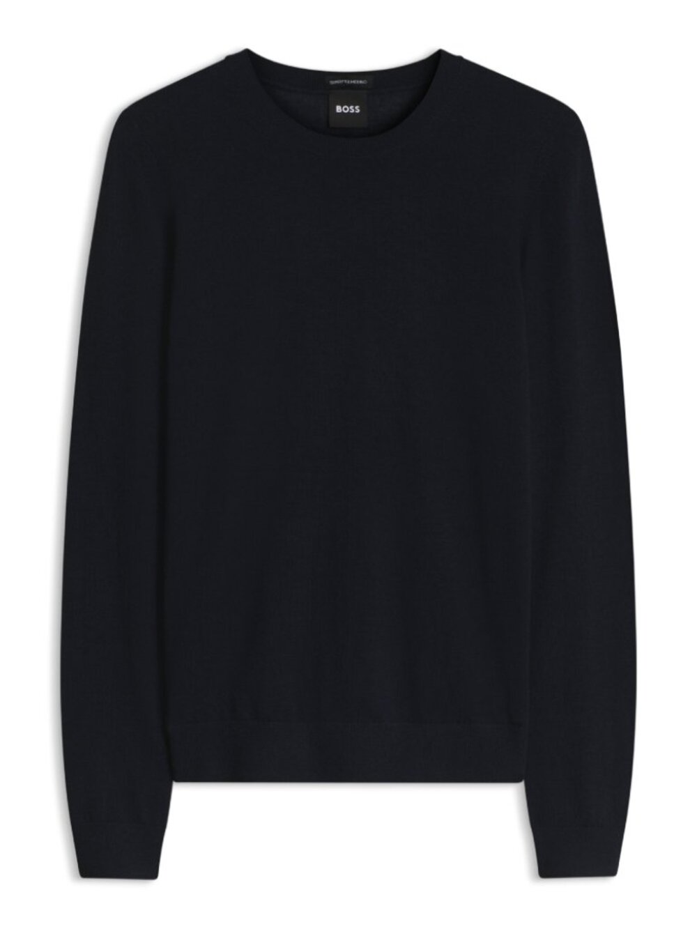 BOSS Slim-fit Crewneck Sweater Dak Blue Merino Wool Soft Warm Mens Size S NWT